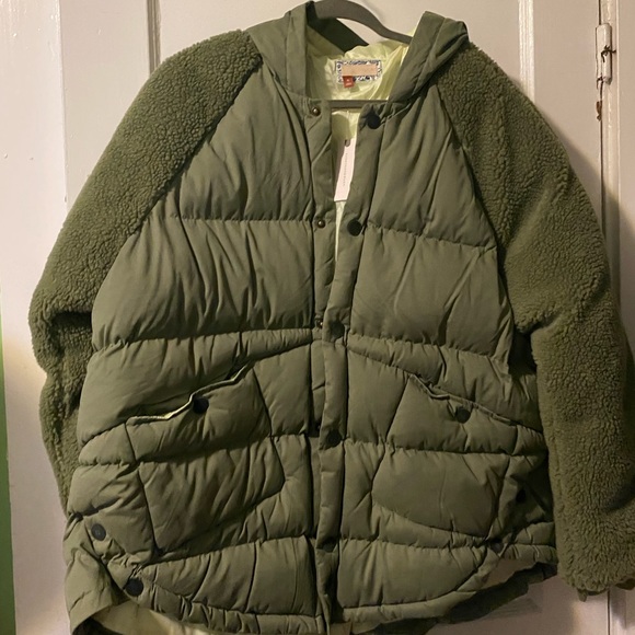 NWT! Anthropologie Pilcro Swing Puffer Jacket Moss Green Size XL - Picture 5 of 16